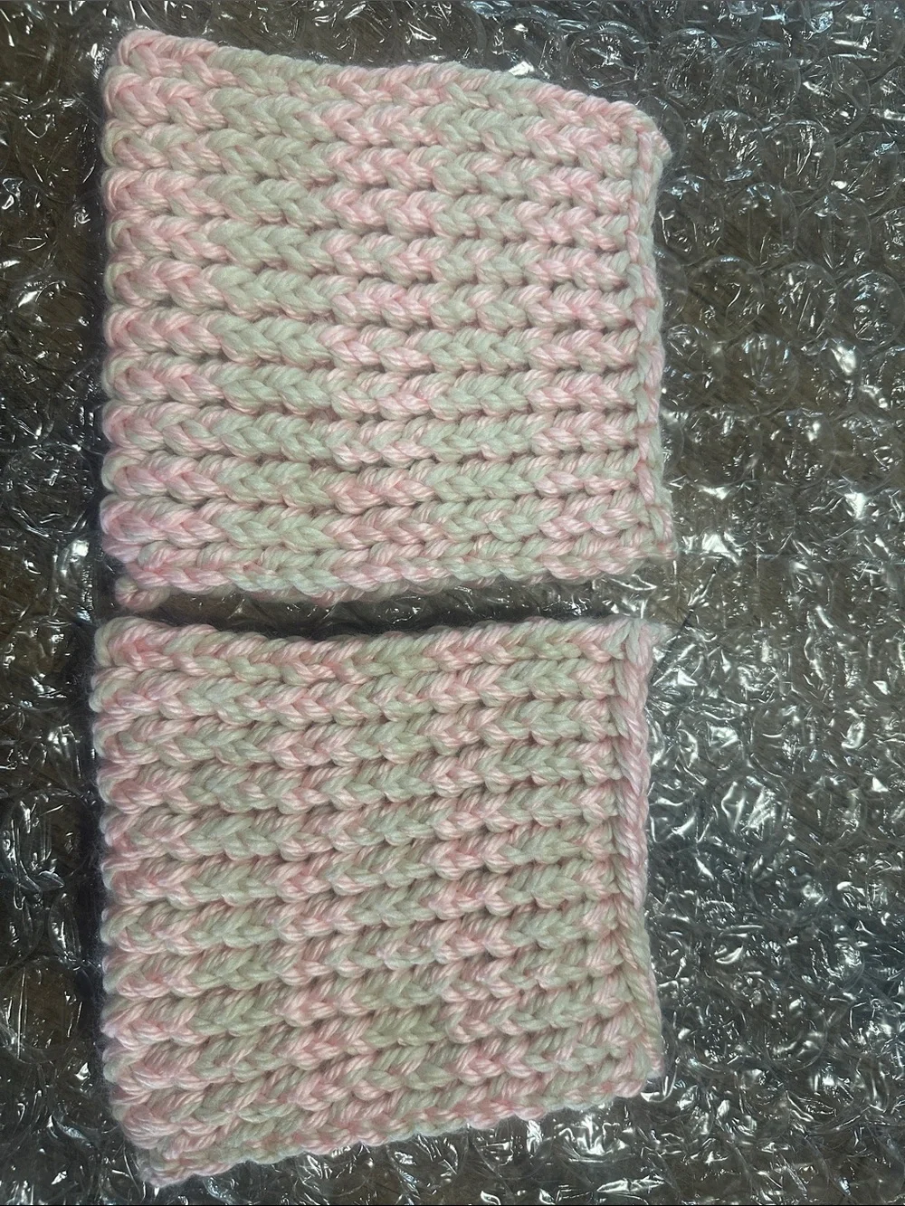 Handmade Pink & Cream Crochet Hot Pads